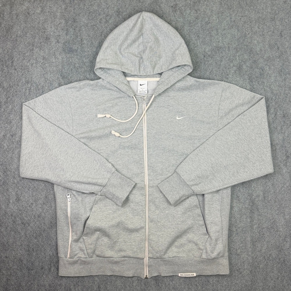 Nike Standard Issue Full Zip Dri-FIT Hoodie Mens XL Grey Dri-FIT CK6362-063